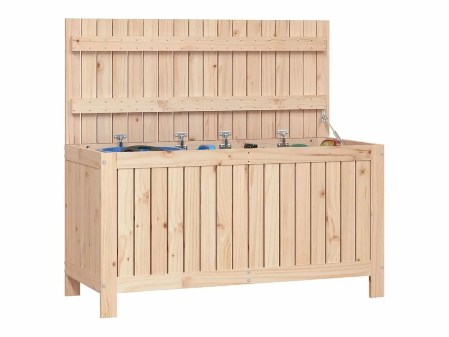 Outlet Hara Caja de almacenaje jardín madera maciza de pino 115x49x60 cm Baúl De Jardín