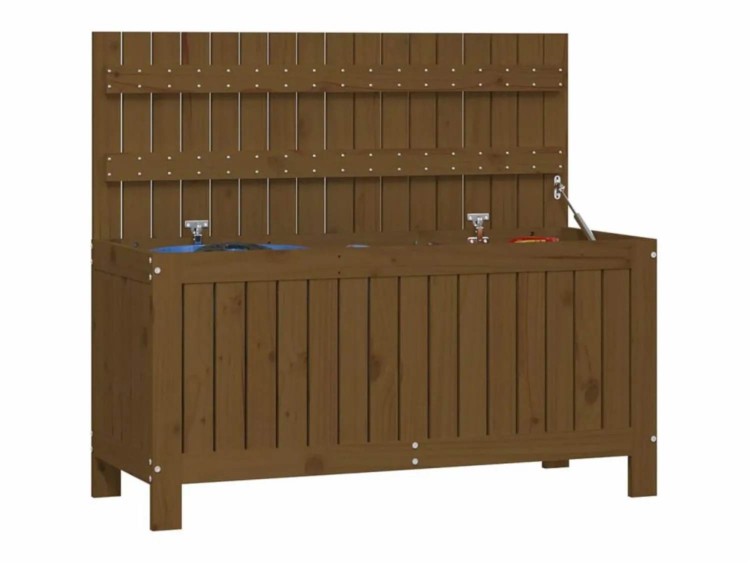 Discount Garden Furniture Hara Caja de almacenaje jardín madera pino marrón miel 108x42,5x54cm Marru00f3n
