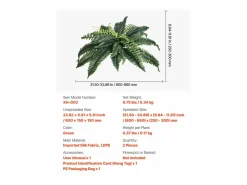 Best Helecho Artificial SucceBuy, Pack de 2, Helecho Falso de Boston 80-86 cm, 30 Hojas, Colgante, Decoración Interior/Exterior, Hogar/Oficina, Maceta No Incluida Planta Artificial