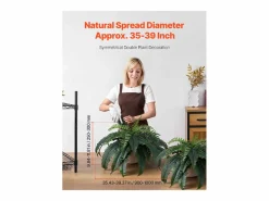 Helecho Artificial SucceBuy, Pack de 2, Helecho Falso de Boston 90-100 cm, 35 Hojas, Colgante, Decoración Interior/Exterior, Hogar/Oficina, Maceta No Incluida