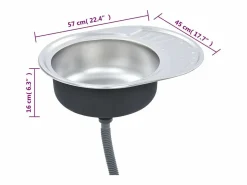 Sale Garden Furniture Helene Marie Fregadero cocina con colador y sifón acero inoxidable ovalado Plateado
