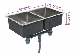 Garden Furniture Hicksville Fregadero de cocina hecho a mano acero inoxidable