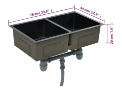 Garden Furniture Hicksville Fregadero de cocina hecho a mano acero inoxidable