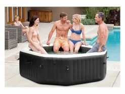 Best Intex Hidromasaje hinchable SPA 28458 201x71 Jet y Bubble Deluxe Negro