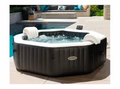 Best Intex Hidromasaje hinchable SPA 28458 201x71 Jet y Bubble Deluxe Negro