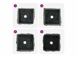 Outlet Garden Furniture Hilmi Lavabo mármol 30x30x13 cm Negro