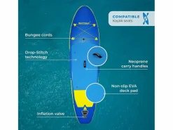 New WATTSUP Hinchable Sup F10 10' - 305x81x15cm Dropstitch - Pack Paddle Leash Pump Carry Bag Azul