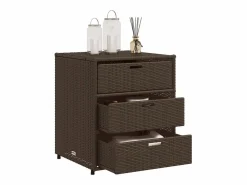Outlet Garden Furniture Holiday Armario de almacenaje de jardín ratán PE marrón 55x59x69 cm Marru00f3n