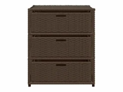 Outlet Garden Furniture Holiday Armario de almacenaje de jardín ratán PE marrón 55x59x69 cm Marru00f3n