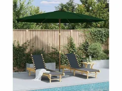 Garden Furniture Hollywood Sombrilla de jardín con palo de madera 350 cm verde