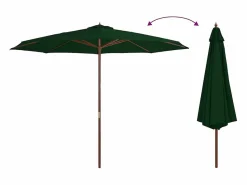 Garden Furniture Hollywood Sombrilla de jardín con palo de madera 350 cm verde