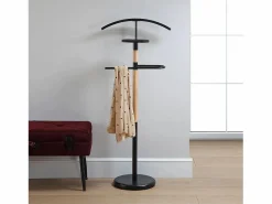 Versa Holstebro Galán de Noche Moderno Multifuncional con 2 Perchas o Colgadores para Ropa de Hombre o Mujer, , 112x28,8x46,5cm