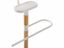 Discount Versa Holstebro Galán de Noche Moderno Multifuncional con 2 Perchas o Colgadores para Ropa de Hombre o Mujer, , 112x28,8x46,5cm Blanco