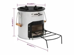 Online Hornillo de leña para camping acero 45x25x26 cm Barbacoa