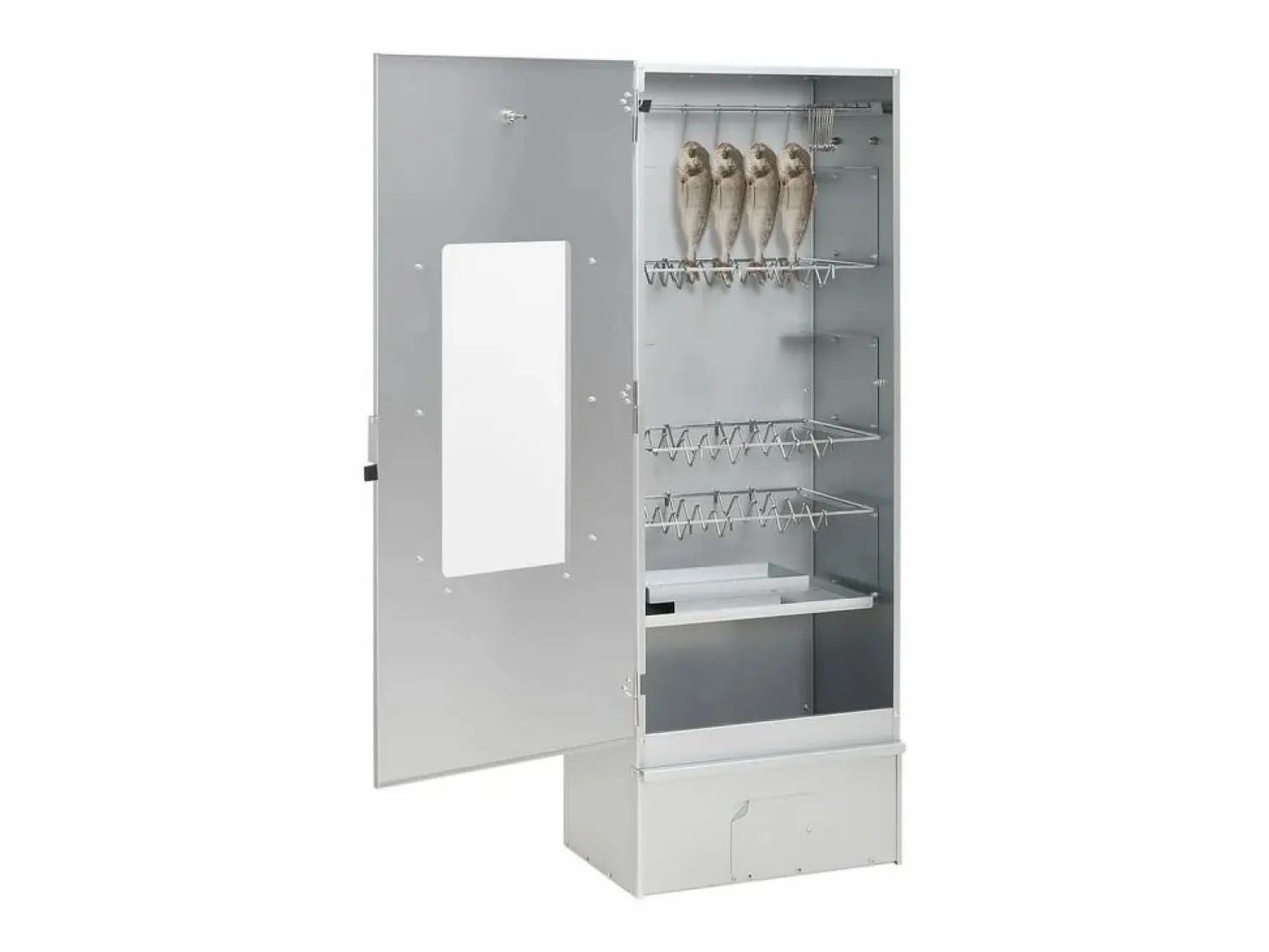 Horno ahumador astillas madera acero galvanizado 44,5x29x110 cm ES458874