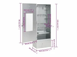 Horno ahumador astillas madera acero galvanizado 44,5x29x110 cm Barbacoa