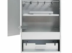 vidaxl Horno ahumador de barbacoa con mesa acero galvanizado