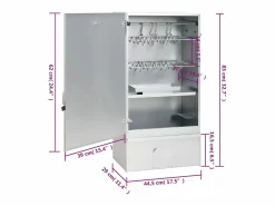vidaxl Horno ahumador de barbacoa con mesa acero galvanizado