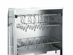 New Horno ahumador de barbacoa con mesa acero galvanizado ES378964 Plateado