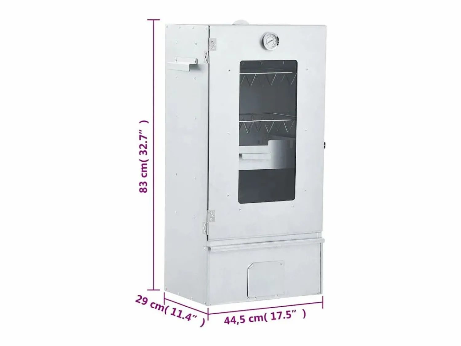 Outlet vidaxl Horno ahumador de BBQ con generador humo frío acero galvanizado Plateado