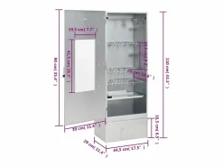 Clearance vidaxl Horno ahumador de BBQ con generador humo frío acero galvanizado Plateado