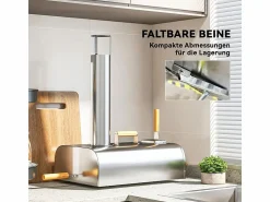 Discount Horno de pizza para exterior en acero inoxidable, leña, con piedra de hornear, puerta, plegable, 79x36x75 cm Plateado