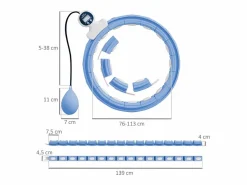 Clearance Hula hoop inteligente ajustable con peso y contador, plástico, claro, 16 segmentos (76x113cm) Azul