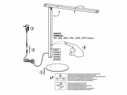 Ideal - Lámpara de mesa Fabas Luce blanca - LED táctil de 10 W integrado regulable CCT (3000K 4000K 5000K 6000K)