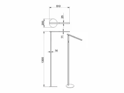 New Ideal - Lámpara de pie LED blanca orientable de metal H.130 cm Fabas Luce - Luz LED integrada de 10W CCT (3000K 4000K 5000K 6000K) Lámpara De Pie
