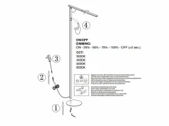 New Ideal - Lámpara de pie LED blanca orientable de metal H.130 cm Fabas Luce - Luz LED integrada de 10W CCT (3000K 4000K 5000K 6000K) Lámpara De Pie