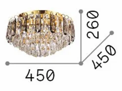 Online Ideal Lux MAGNOLIA - Lámpara de techo empotrada de cristal para interior 7 luces , G9 Dorado