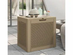Garden Furniture Indar Caja de almacenaje de jardín PP marrón claro 55,5x43x53 cm