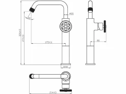 Essebagno Indus Grifo de lavabo alto de cobre Cobrizo