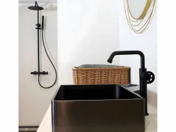 Discount Essebagno Indus mezclador alto lavabo Negro