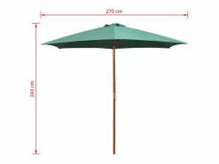 Best Garden Furniture Inglewood Sombrilla con palo de madera verde 270x270 cm