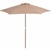 Garden Furniture Inglewood Sombrilla de jardín con palo de madera gris taupe 270 cm