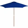 New Garden Furniture Inglewood Sombrilla de jardín con palo de madera azul 270 cm