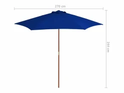New Garden Furniture Inglewood Sombrilla de jardín con palo de madera azul 270 cm