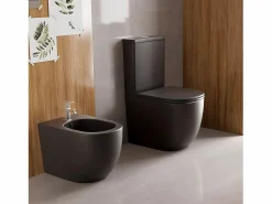 Outlet Aquore Inodoro cerámica GENOVA cisterna baja negro mate Blanco