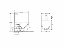 Outlet Aquore Inodoro cerámica GENOVA cisterna baja negro mate Blanco