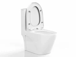 Vente-unique Inodoro de cerámica con tapa silenciosa, NAGILAM