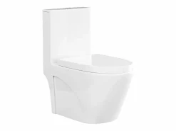 Vente-unique Inodoro de cerámica de suelo con tapa silenciosa, descarga horizontal, NAGILAM