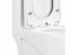 Vente-unique Inodoro de cerámica de suelo con tapa silenciosa, descarga horizontal, NAGILAM