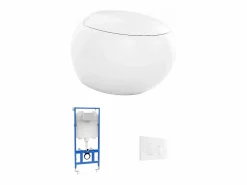 Vente-unique Inodoro flotante de cerámica con báscula de soporte y placa de activación, HURO II