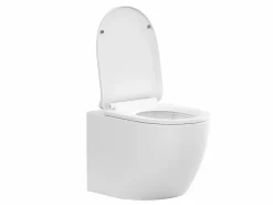 Best Vente-unique Inodoro flotante de cerámica en mate sin brida - JAVOINE Blanco