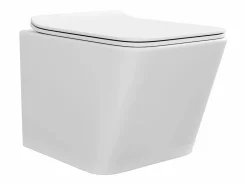 Best Inodoro flotante de cerámica mate sin brida, L51,5 x Alt. 34, CLEMONA Inodoro Suspendido