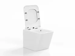 Clearance Vente-unique Inodoro flotante de cerámica sin brida, L51.5 x Alt. 34, CLEMONA Blanco