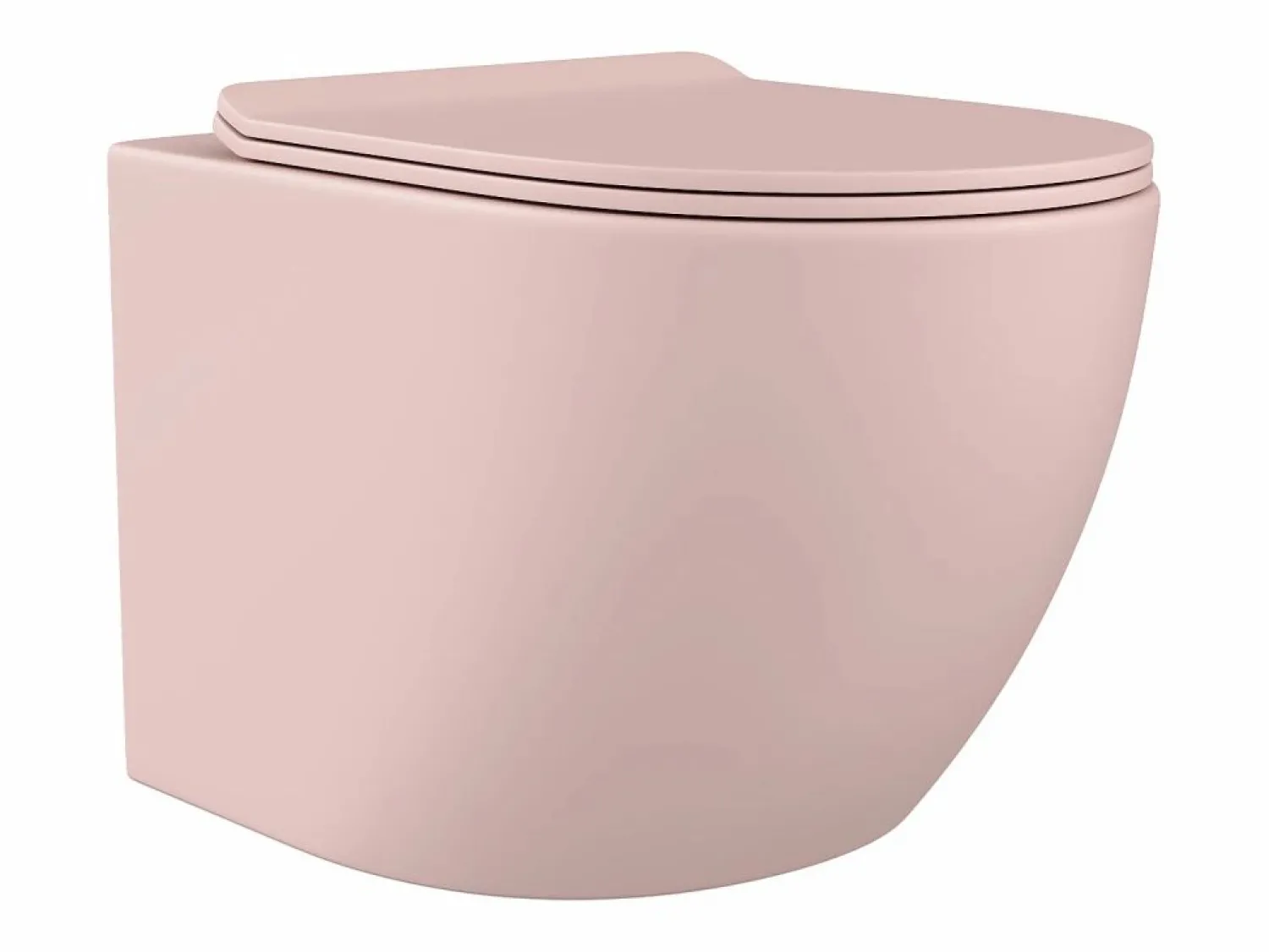 Online Vente-unique Inodoro flotante mate con estructura de soporte y placa de activación, JAVOINE Rosa