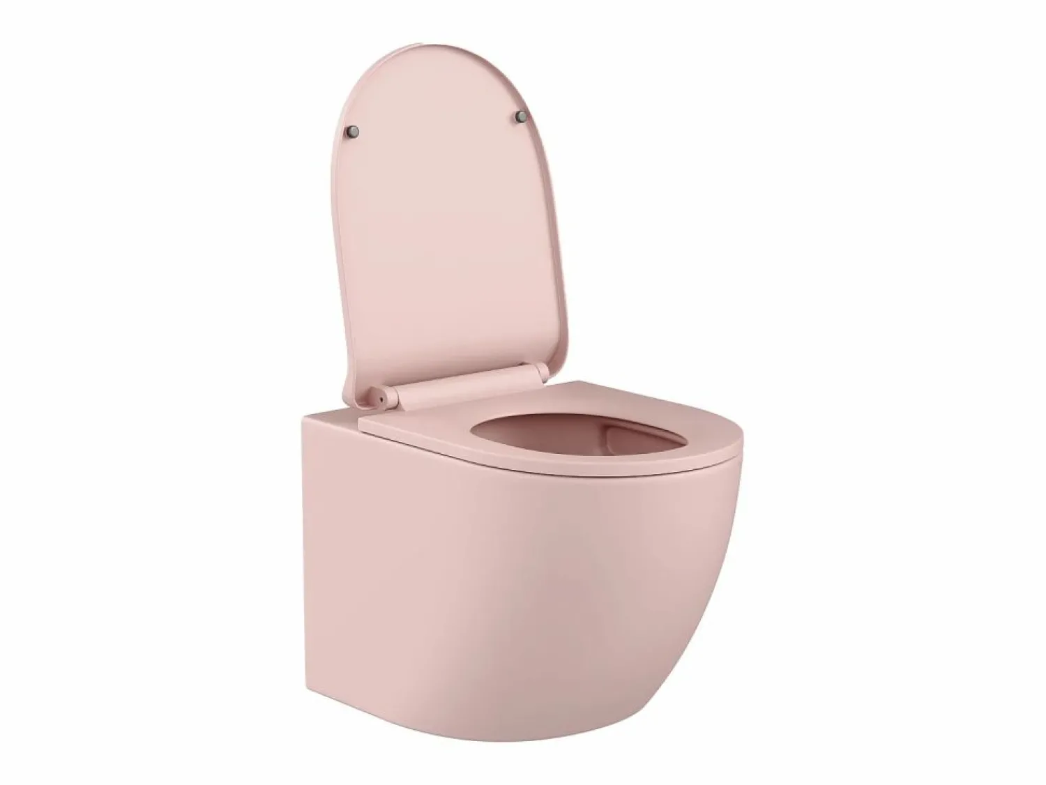 Online Vente-unique Inodoro flotante mate con estructura de soporte y placa de activación, JAVOINE Rosa