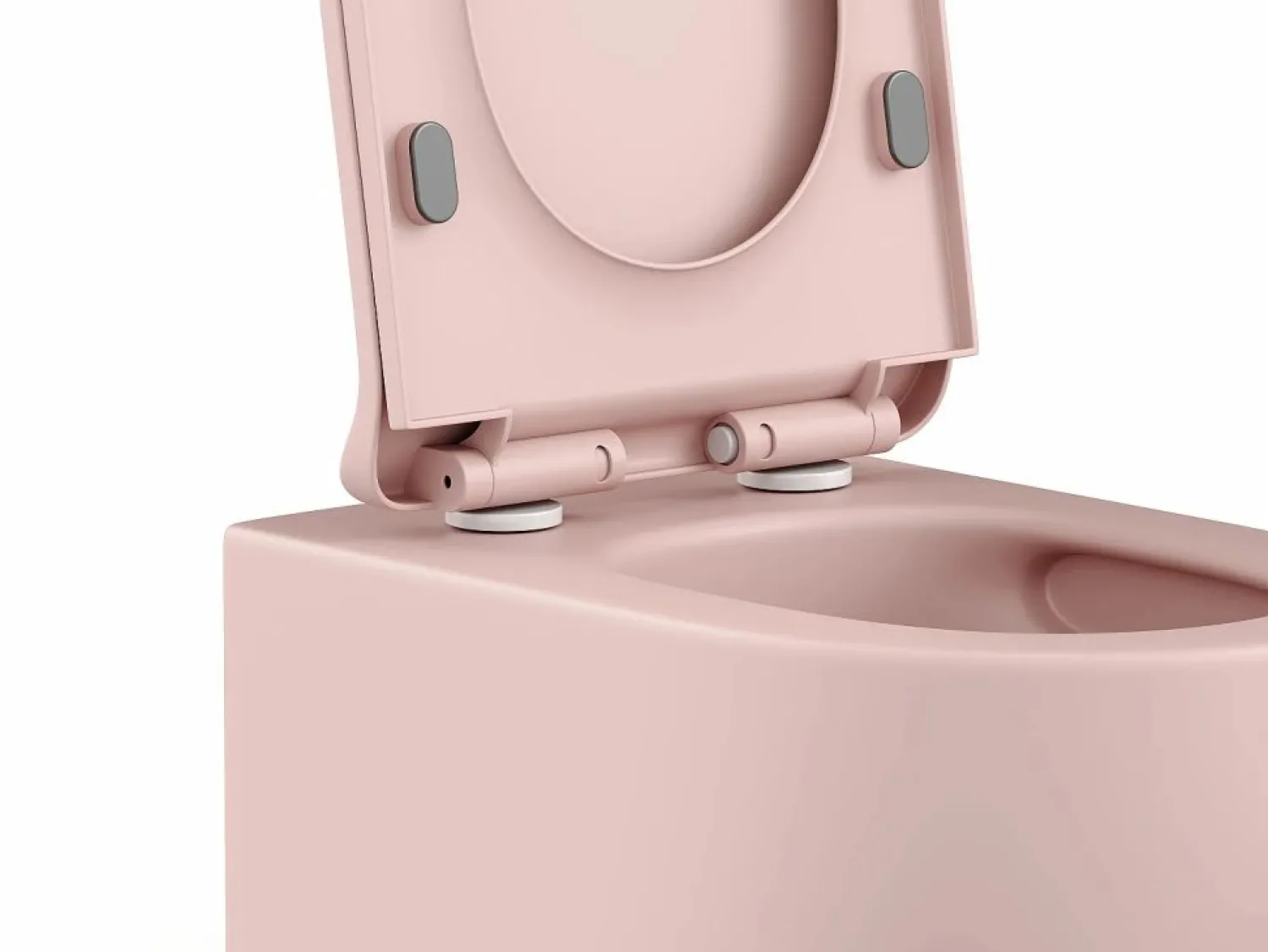 Online Vente-unique Inodoro flotante mate con estructura de soporte y placa de activación, JAVOINE Rosa